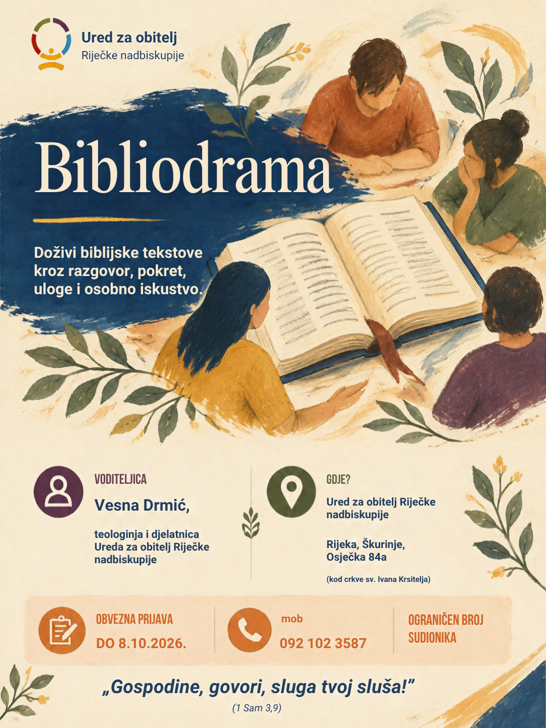 Bibliodrama – „Gospodine, govori, sluga tvoj sluša!“ (1 Sam 3,9)